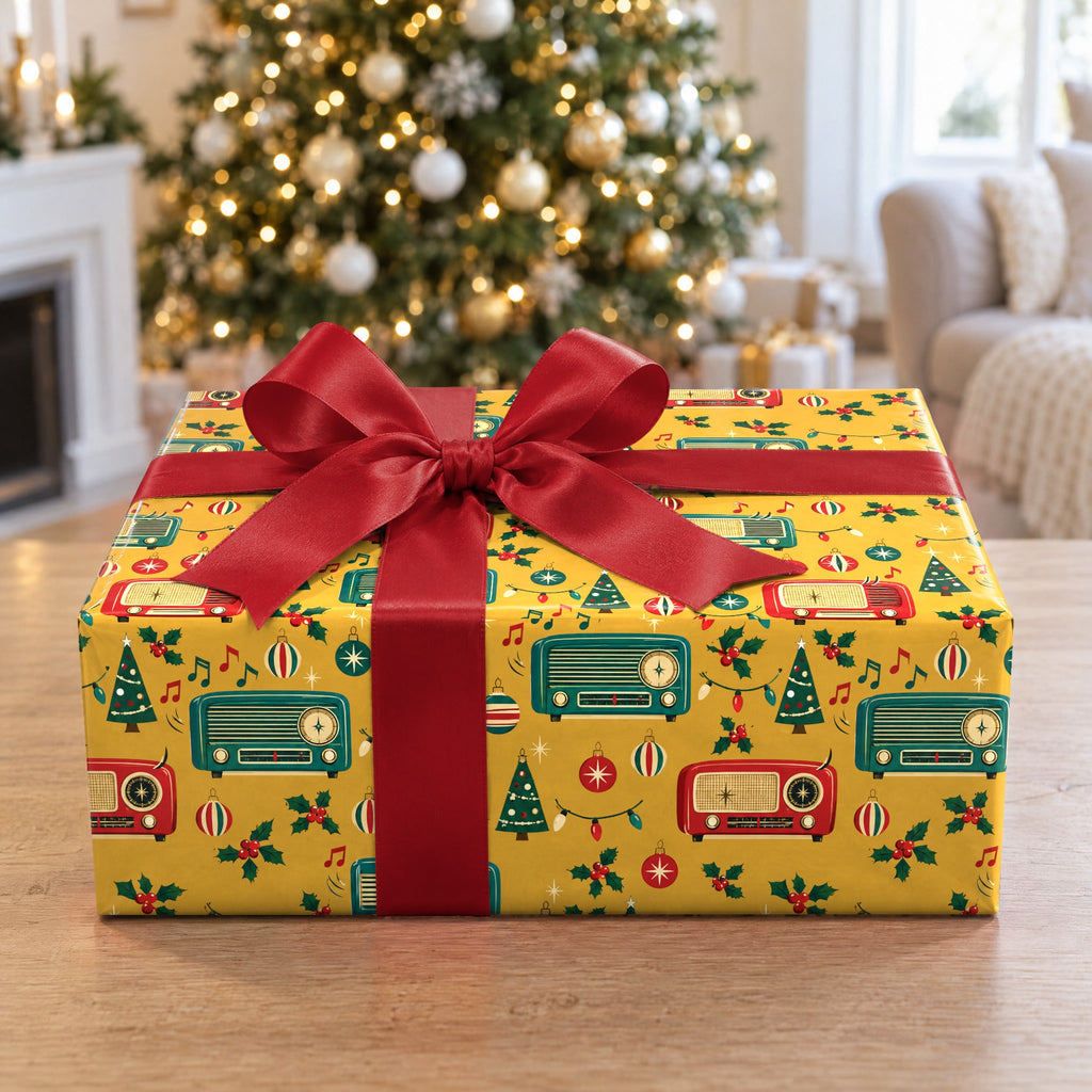 Retro Christmas Radio Wrapping Paper
