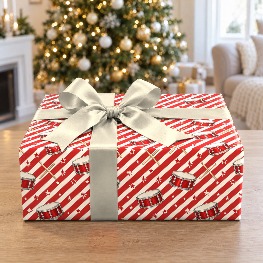 Peppermint Drumstick Stripe Wrapping Paper
