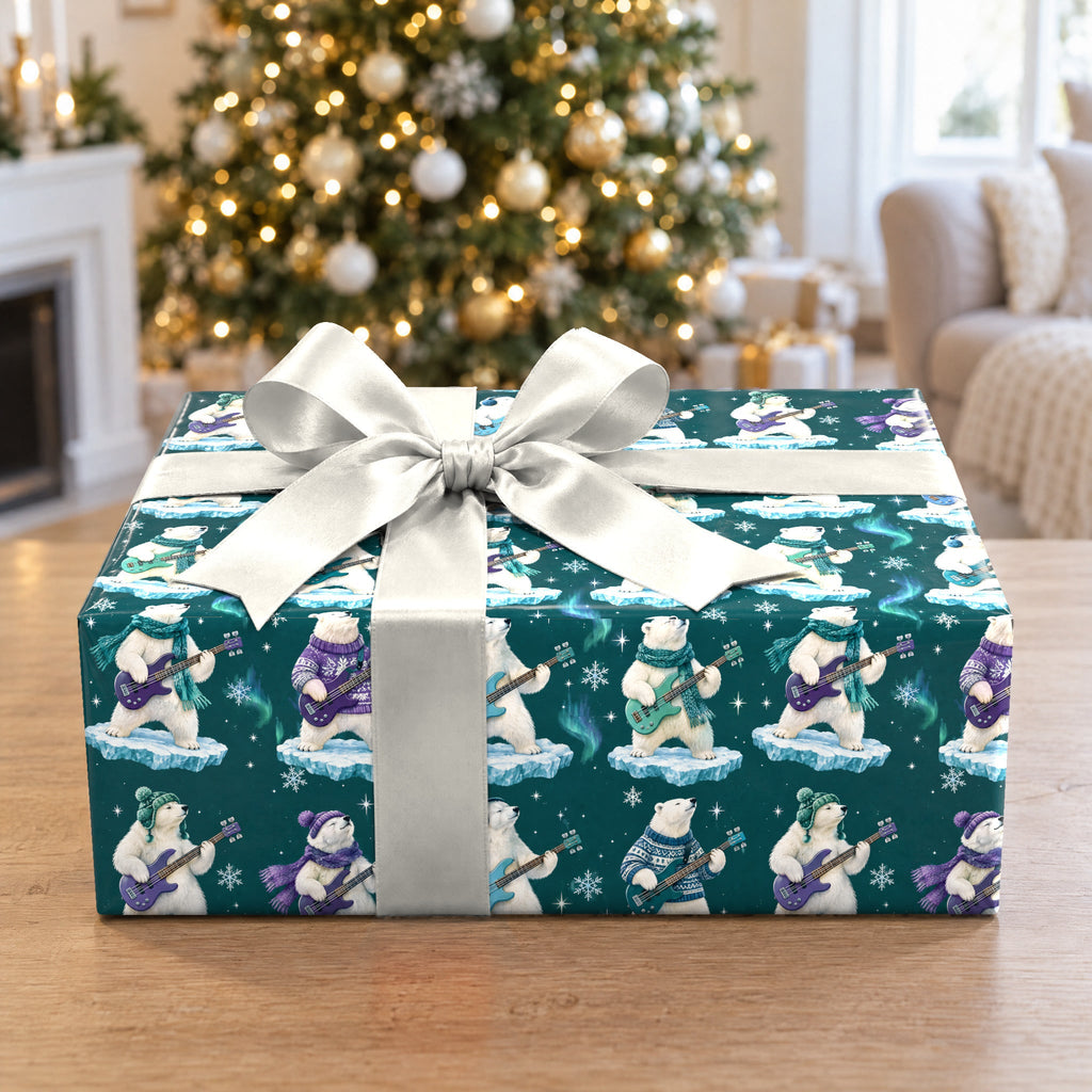 Polar Bear Bass Groove Wrapping Paper