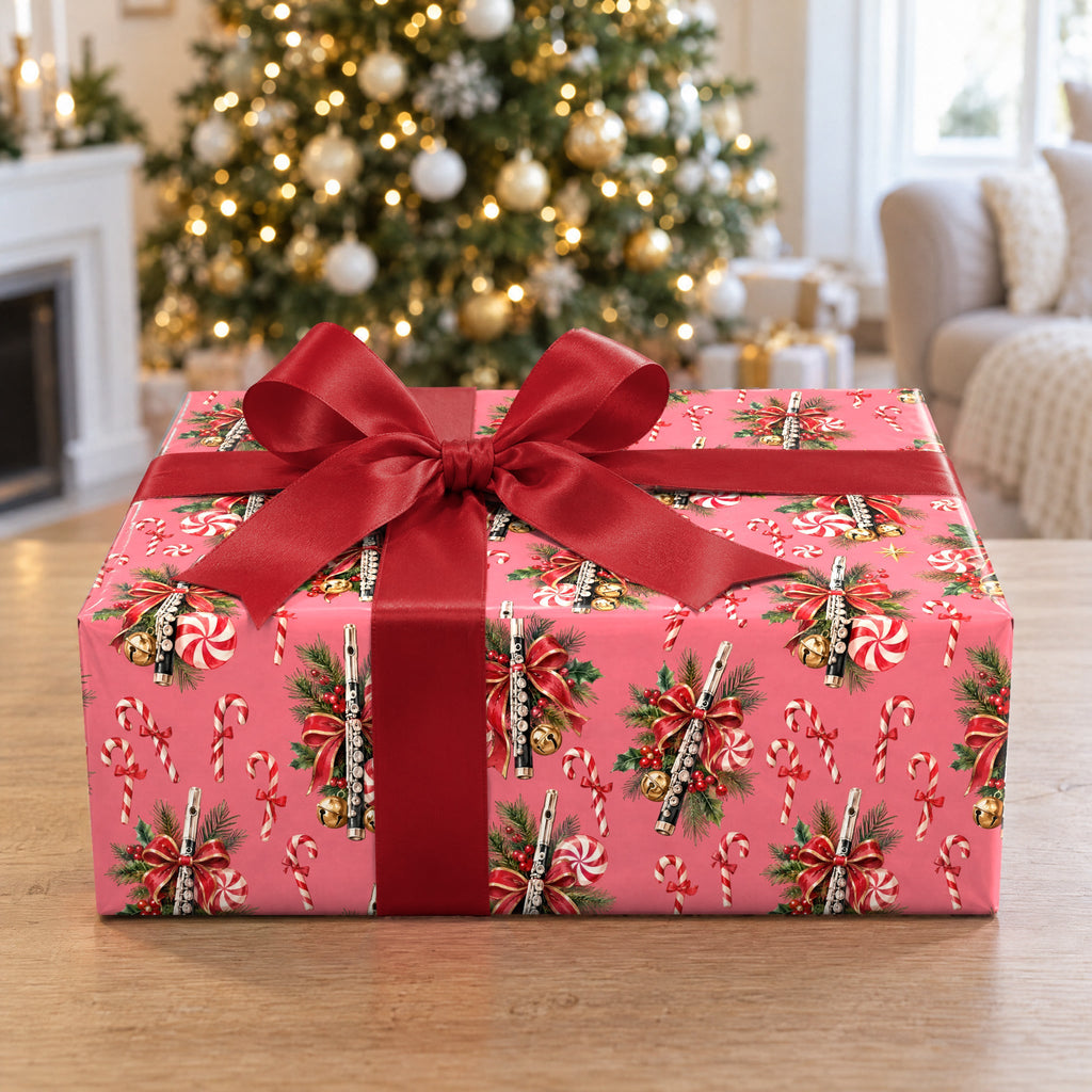 Peppermint Piccolo Swirl Wrapping Paper
