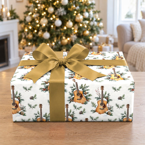 Acoustic Guitar Snowdrift Wrapping Paper