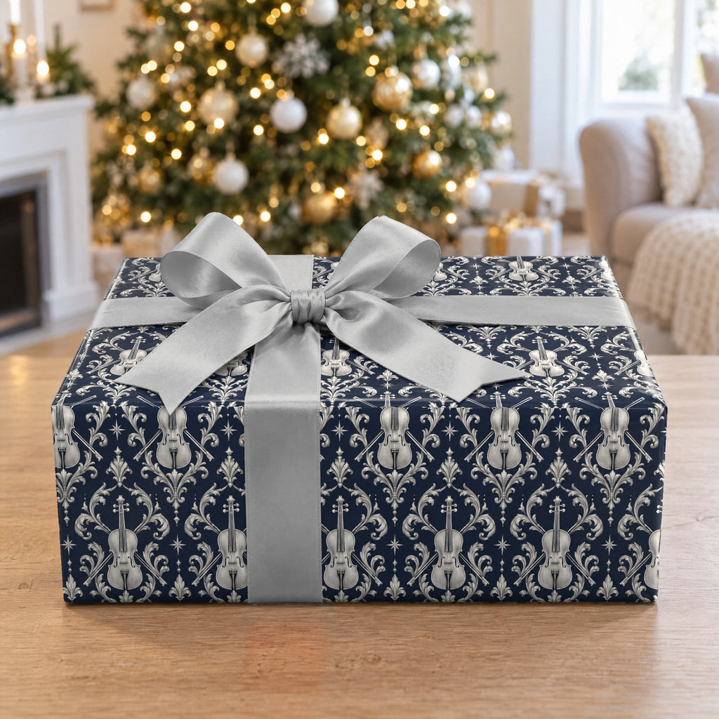 Midnight Violin Filigree Wrapping Paper
