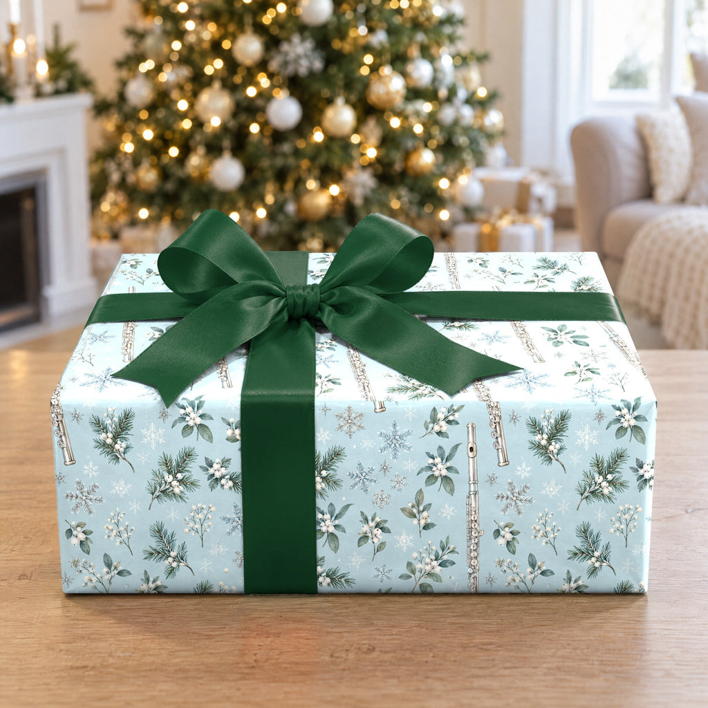 Flurries and Flutes Wrapping Paper