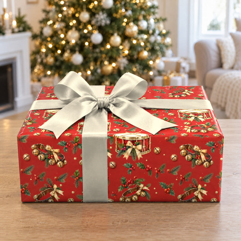Snare and Sleigh Bells Wrapping Paper