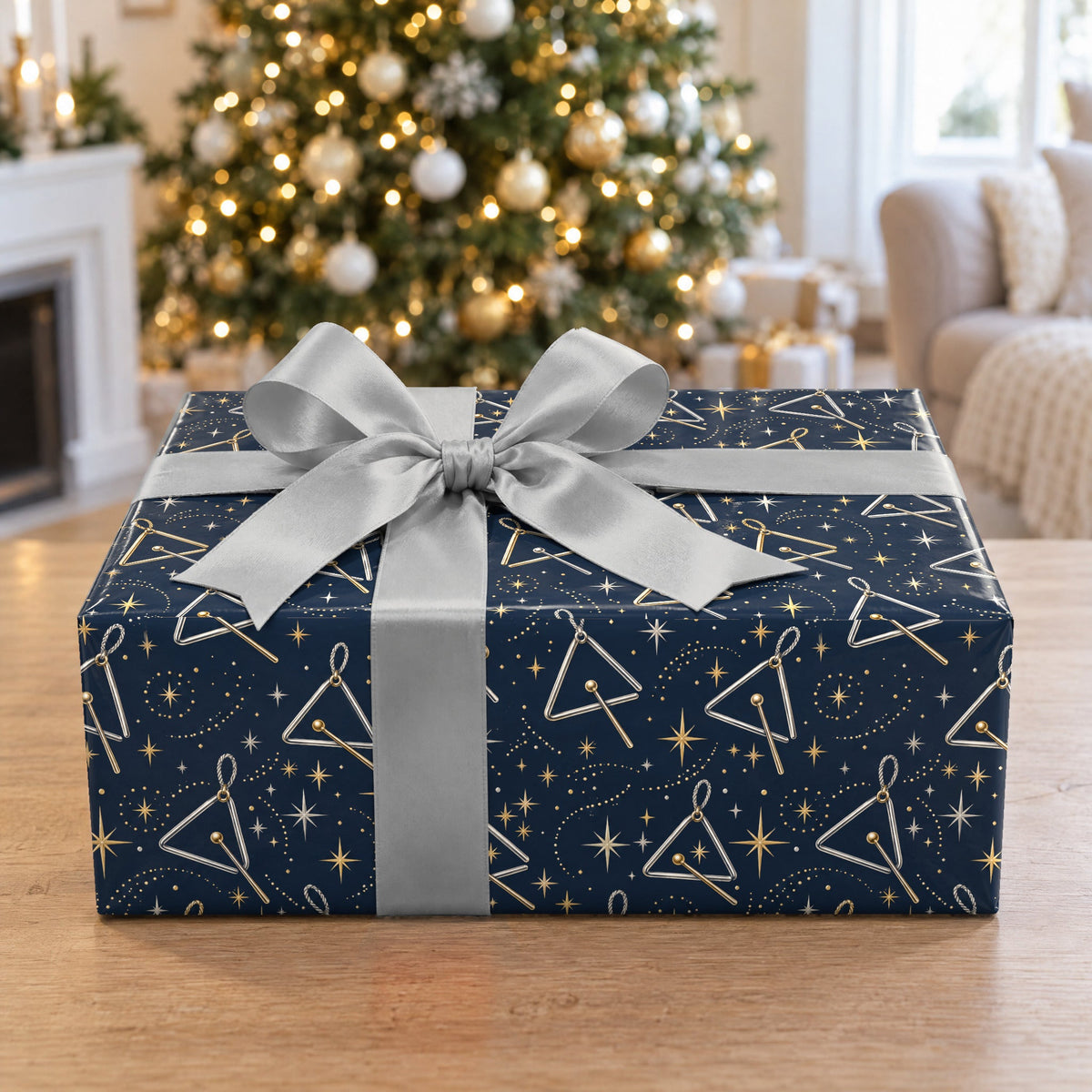 Twinkling Triangle Stars Wrapping Paper