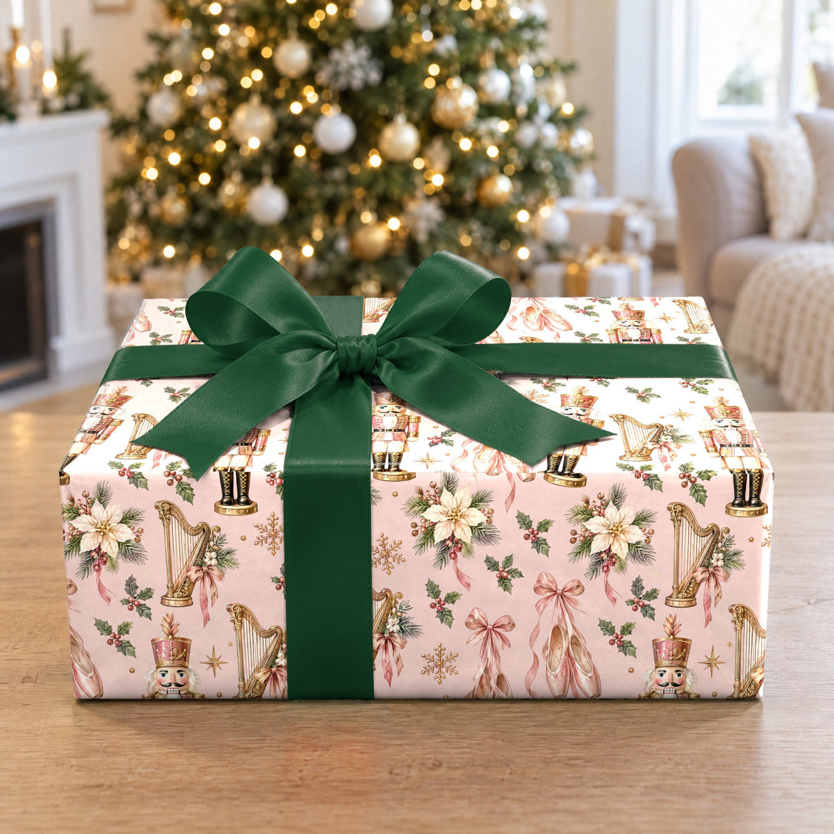Nutcracker Ballet Blush Wrapping Paper