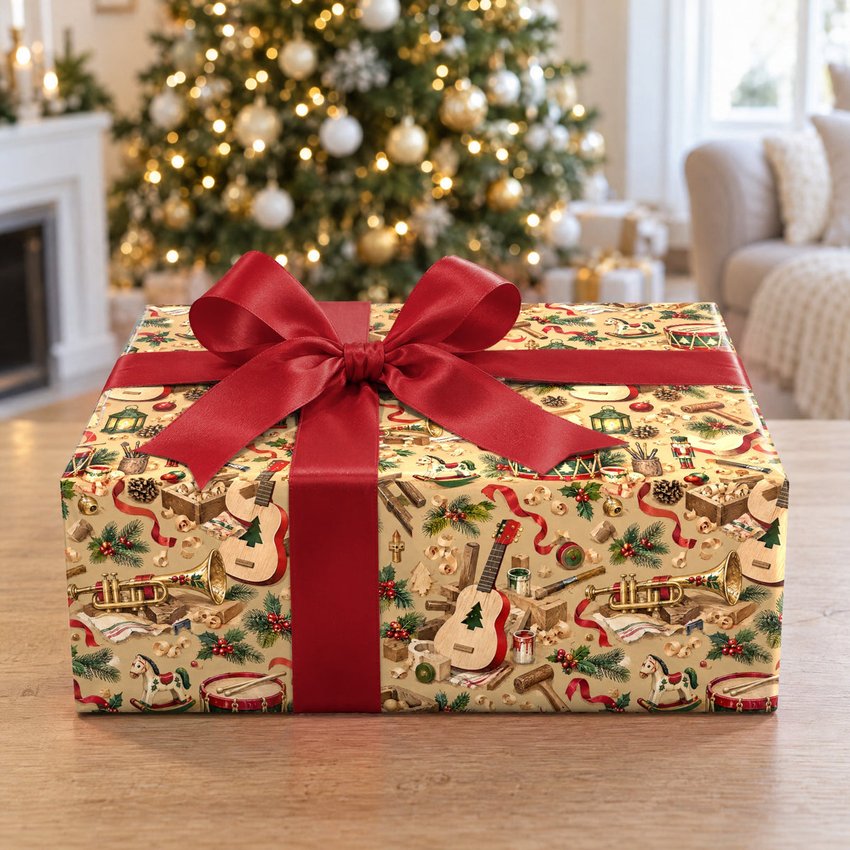 Santa's Instrument Workshop Wrapping Paper