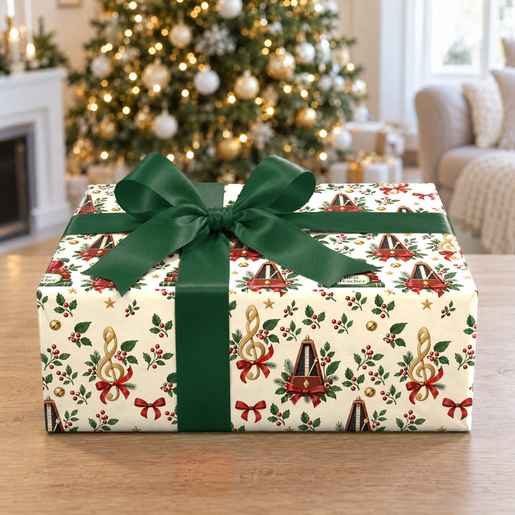 Music Teacher's Holiday Desk Wrapping Paper