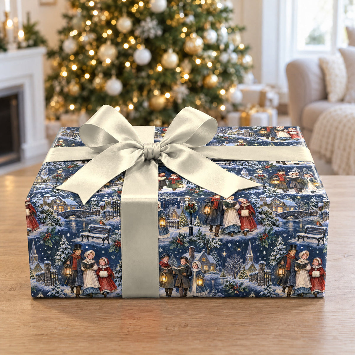 Carolers Lantern Walk Wrapping Paper