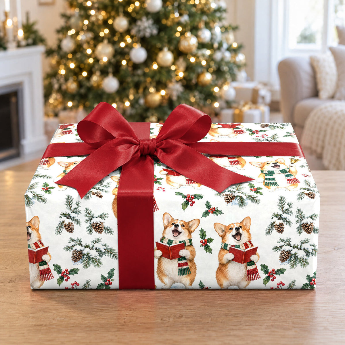 Corgi Carolers Wrapping Paper