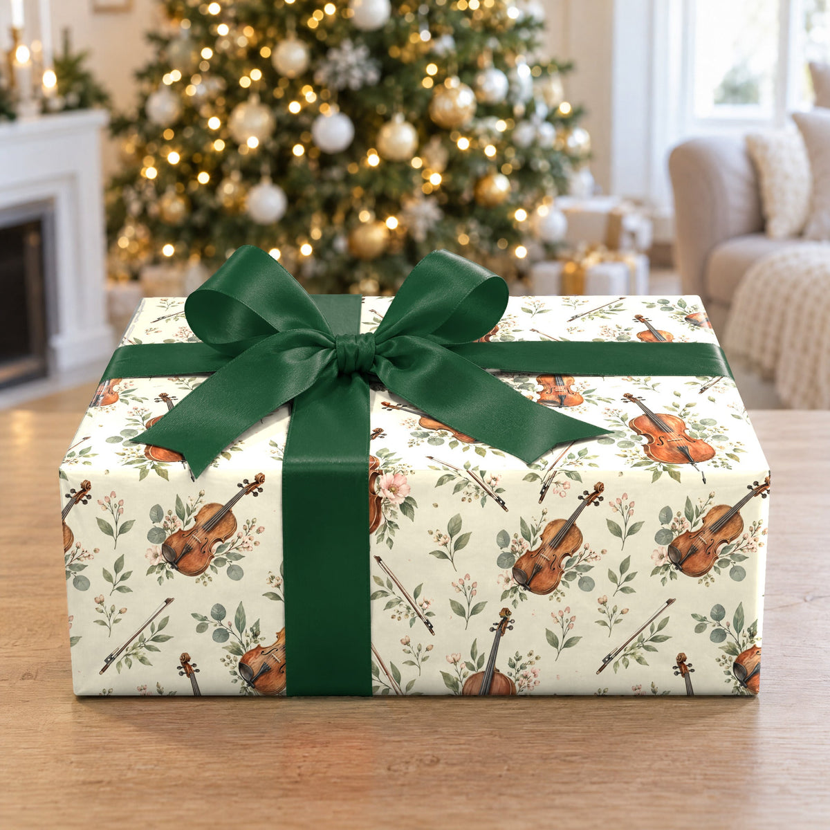 Watercolor Violin Wrapping Paper