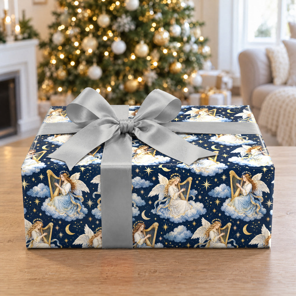 Angel Harp Starlight Wrapping Paper