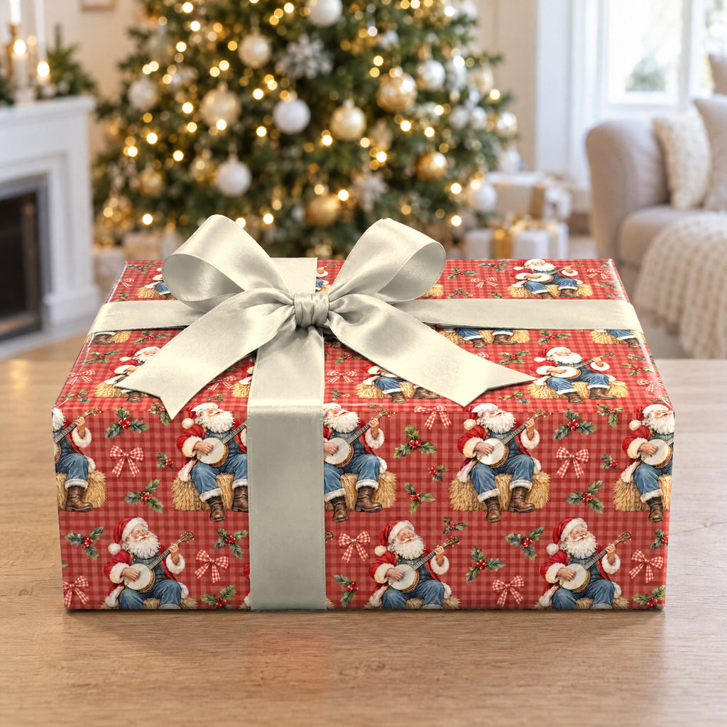 Santa's Banjo Hoedown Wrapping Paper