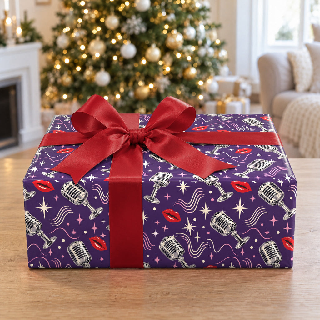 Retro Microphone Wrapping Paper