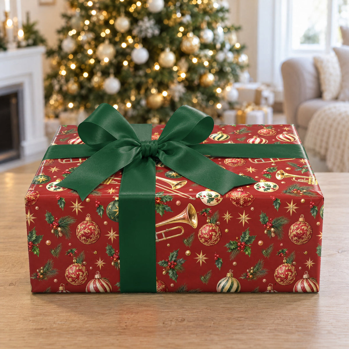 Brass and Baubles Wrapping Paper