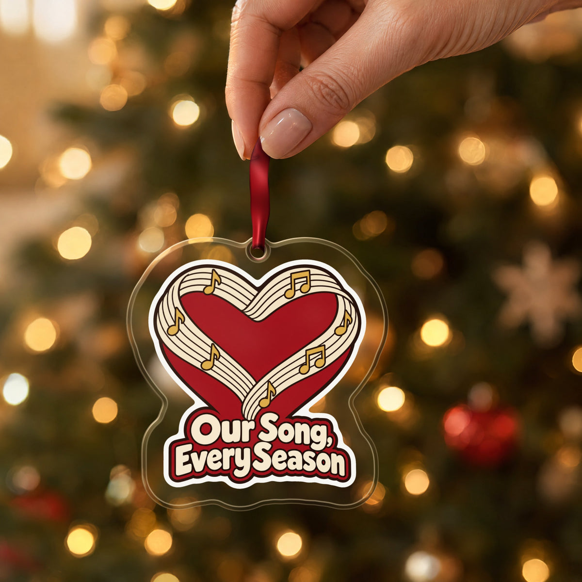 Our Song, Every Season Sheet Music Heart Christmas Ornament