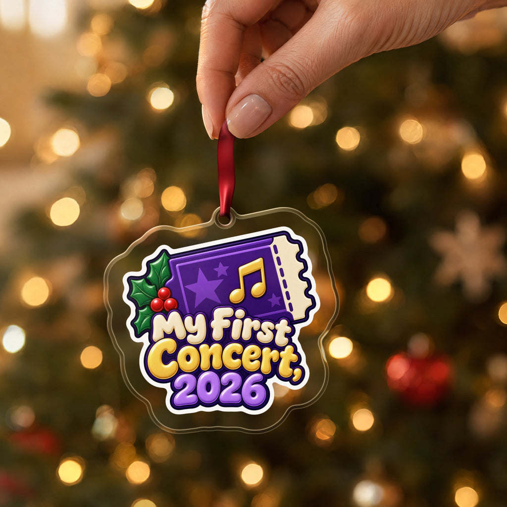 My First Concert 2026 Ticket Christmas Ornament