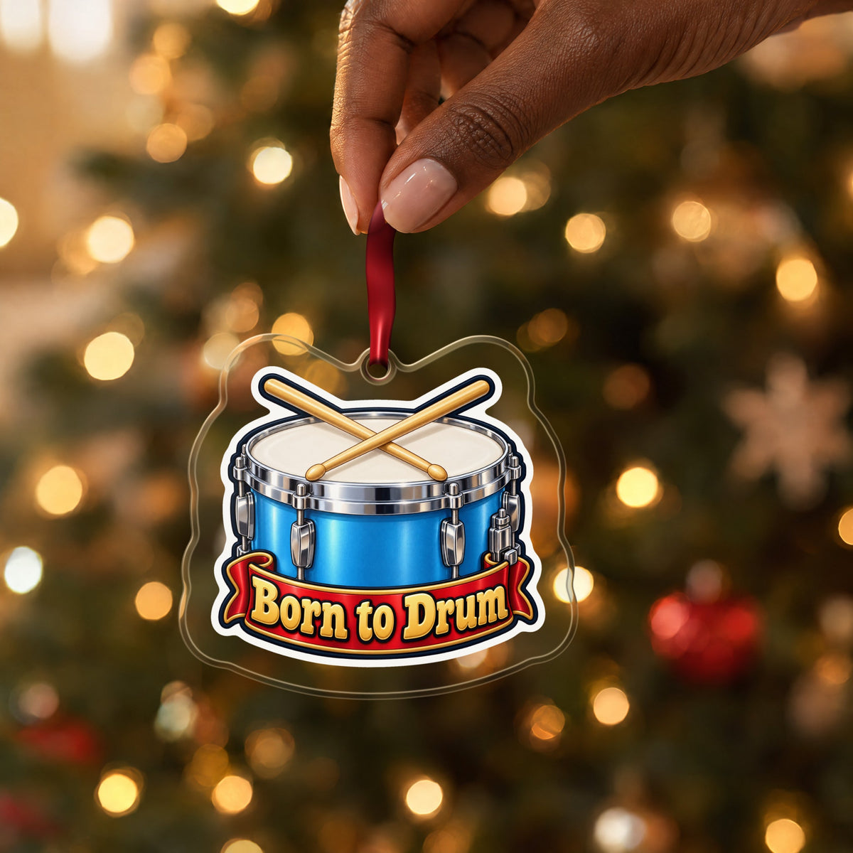 Born to Drum Snare Drum Christmas Ornament