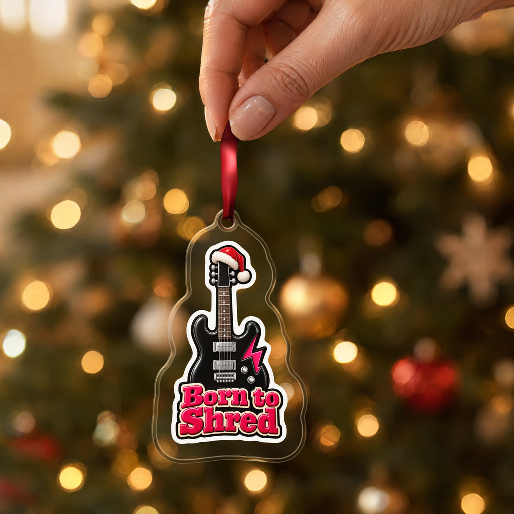 Born to Shred Electric Guitar Christmas Ornament