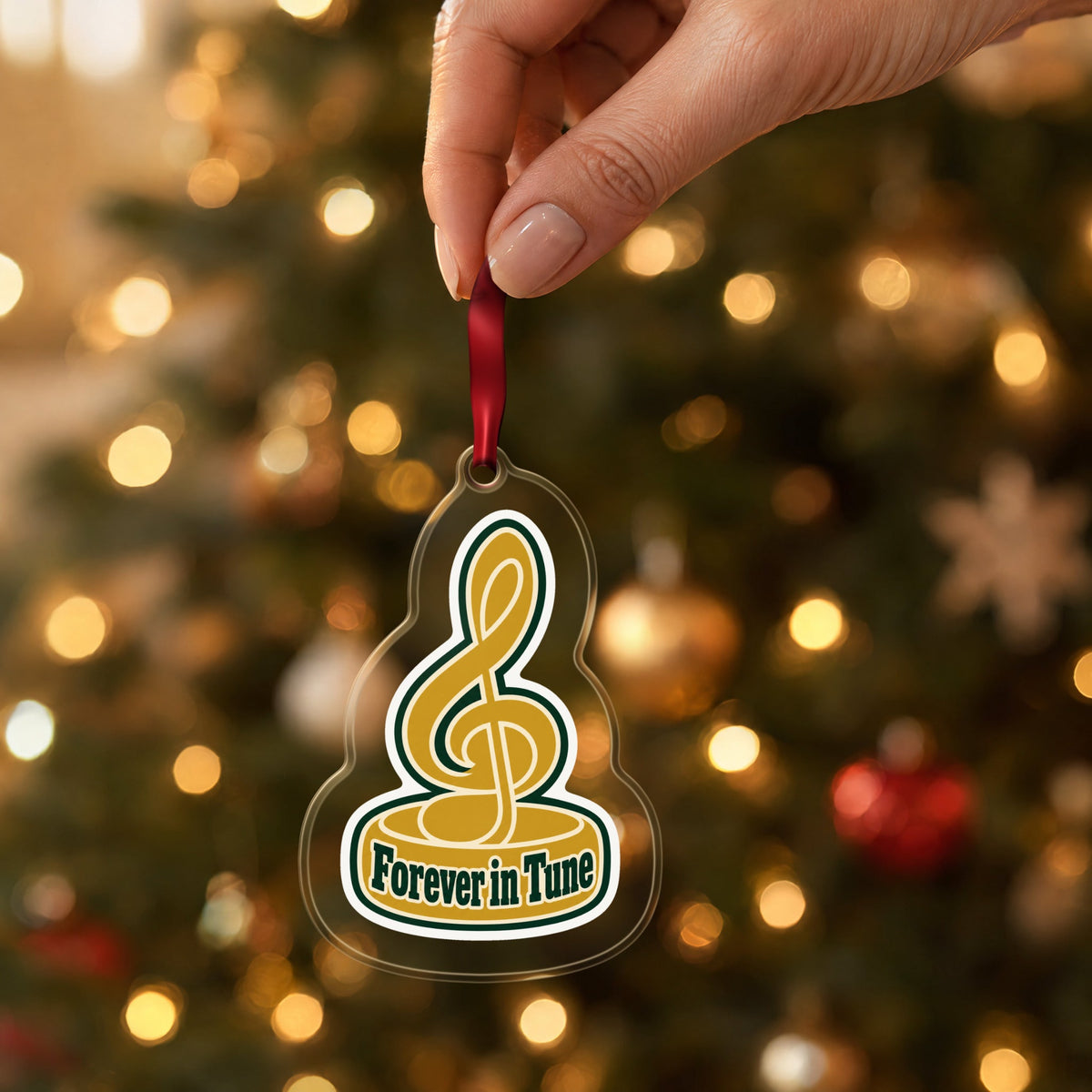 Forever in Tune Treble Clef Christmas Ornament