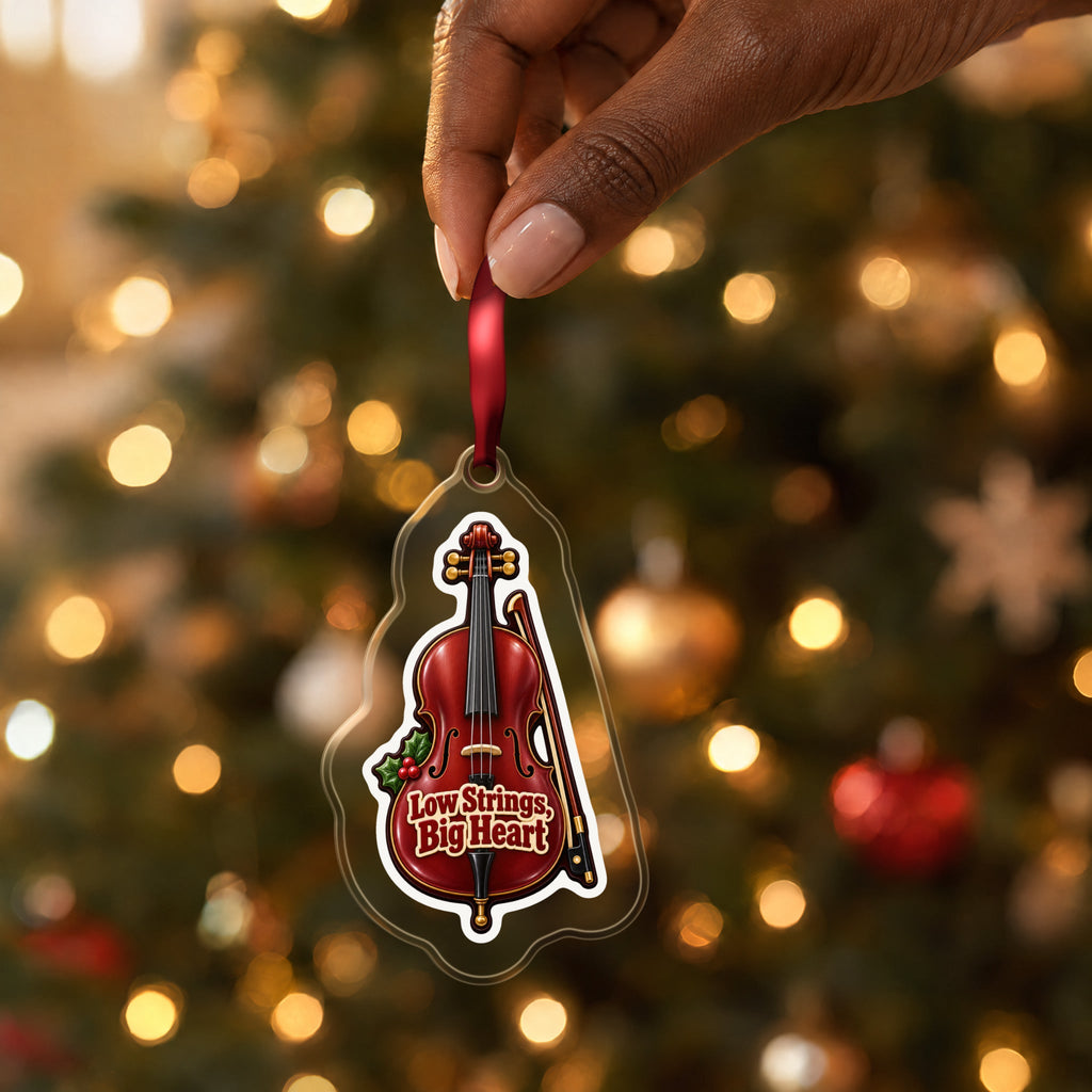 Low Strings, Big Heart Cello Christmas Ornament