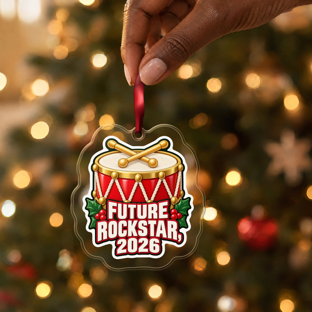 Future Rockstar 2026 Toy Drum Christmas Ornament