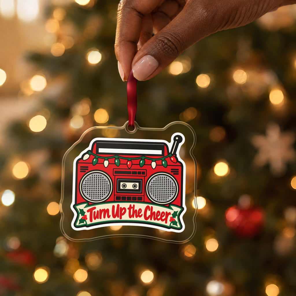 Turn Up the Cheer Boombox Christmas Ornament