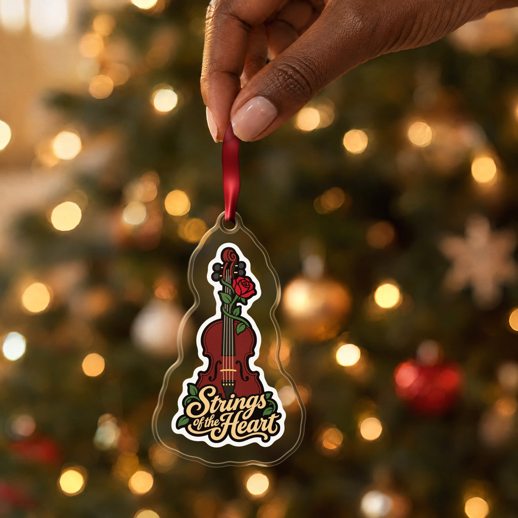 Strings of the Heart Violin Christmas Ornament