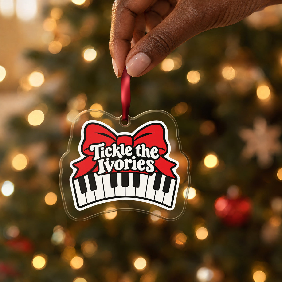 Tickle the Ivories Piano Keys Christmas Ornament