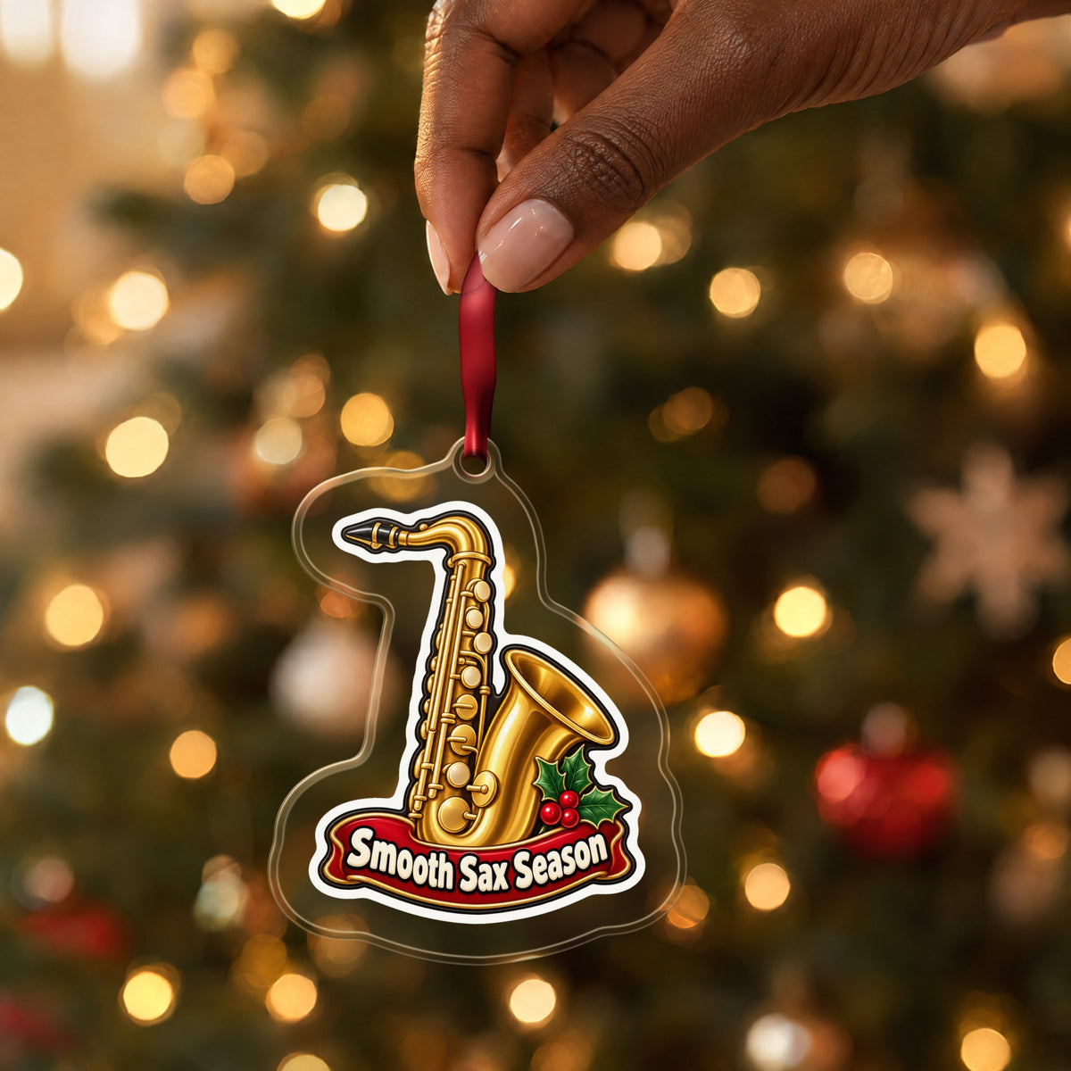 Smooth Sax Season Saxophone Christmas Ornament
