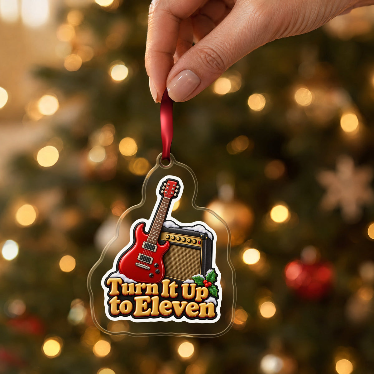 Turn It Up to Eleven Guitar and Amp Christmas Ornament