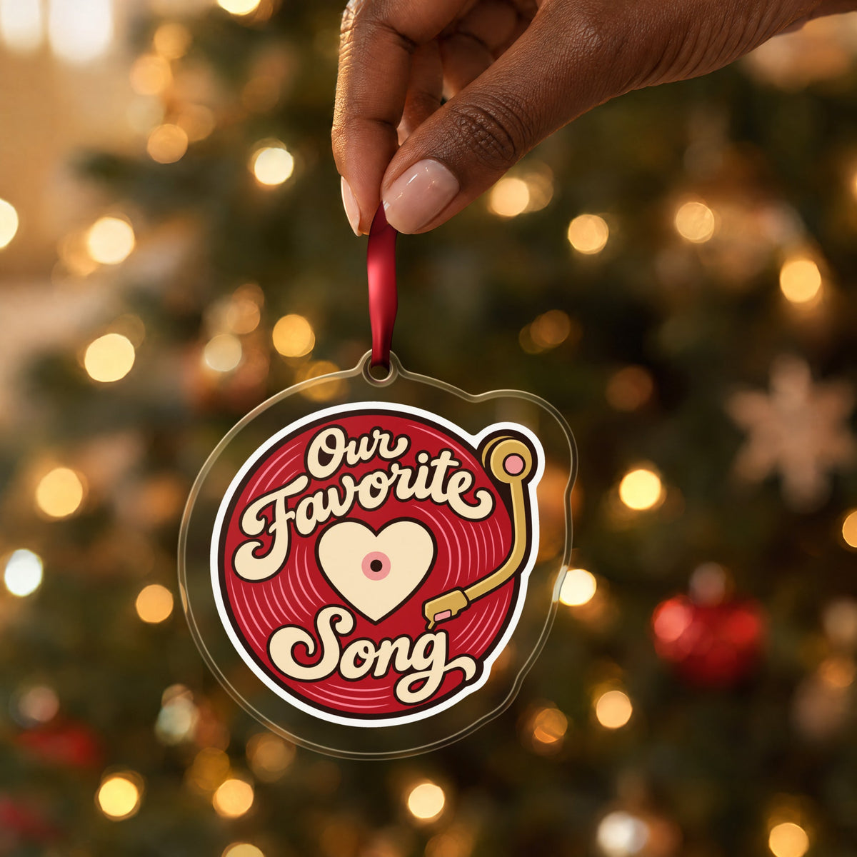 Our Favorite Song Vinyl Record Christmas Ornament