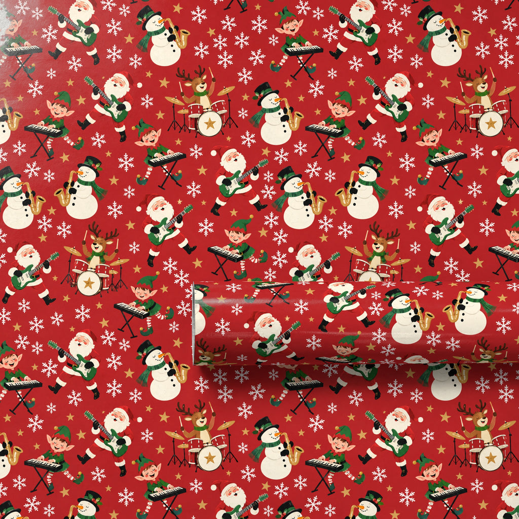 Santa's Band Christmas Wrapping Paper