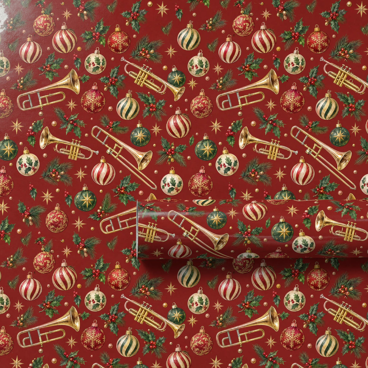 Brass and Baubles Wrapping Paper