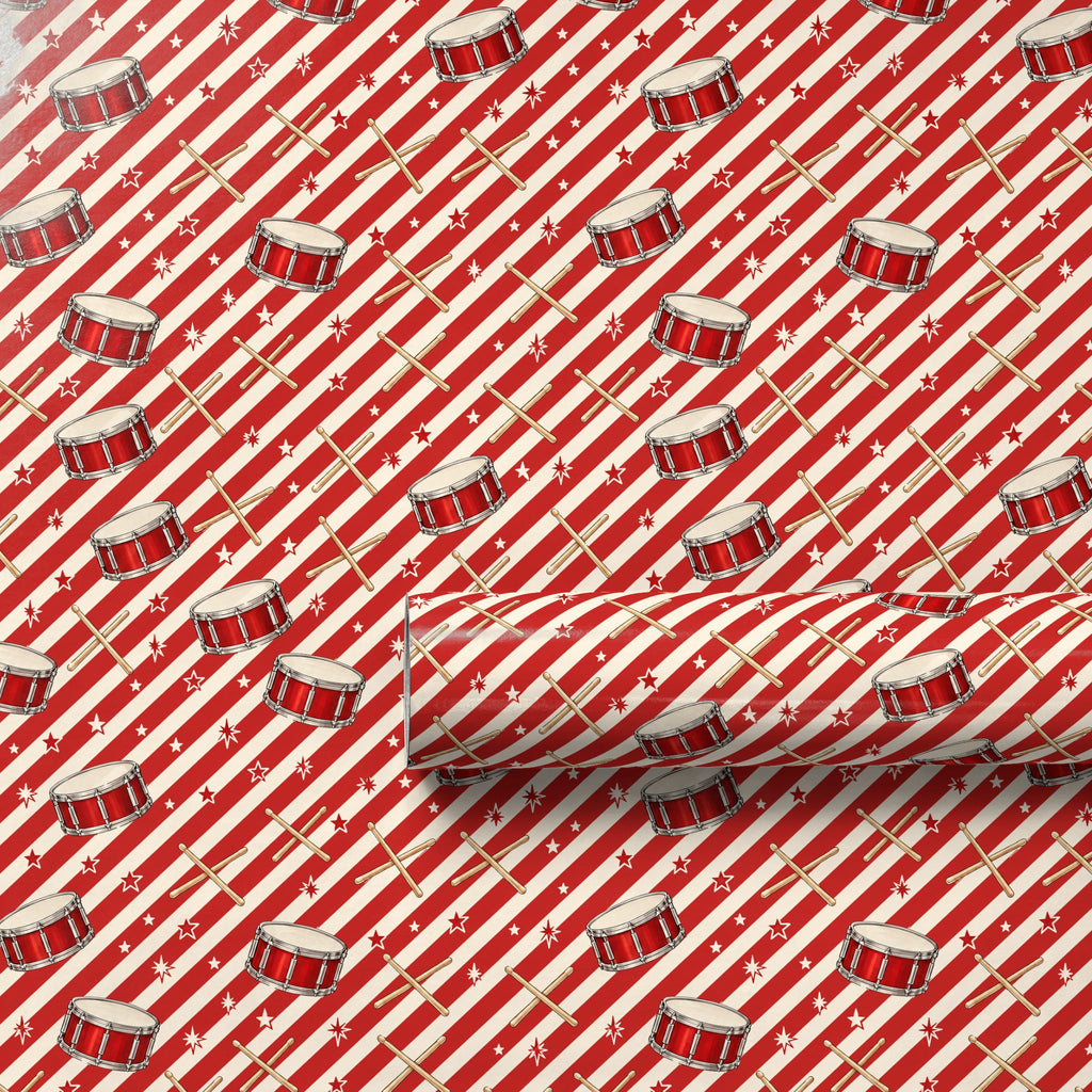 Peppermint Drumstick Stripe Wrapping Paper