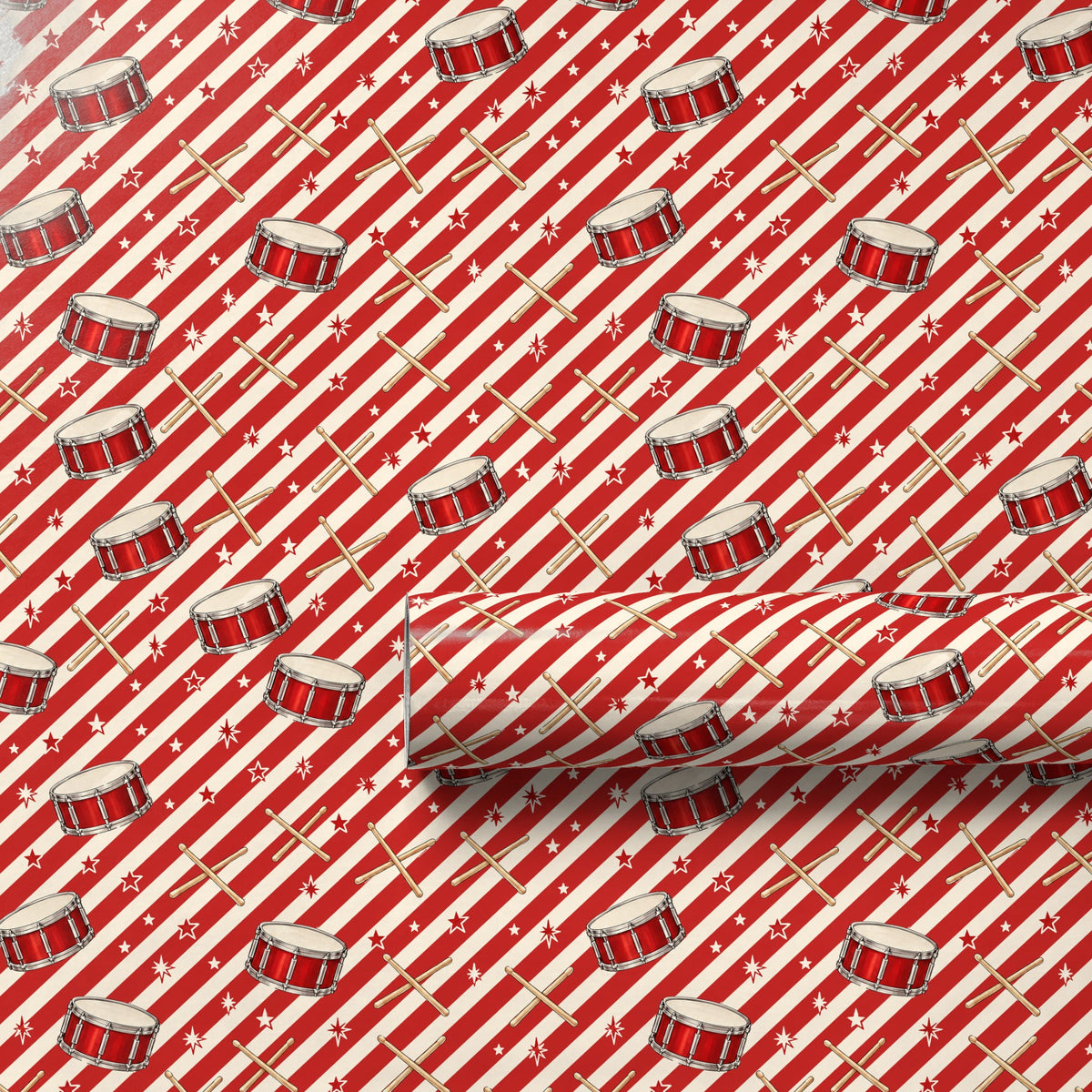 Peppermint Drumstick Stripe Wrapping Paper
