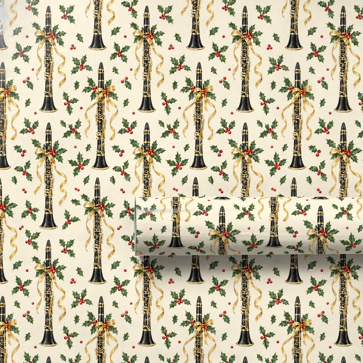 Clarinet Carol Scatter Wrapping Paper