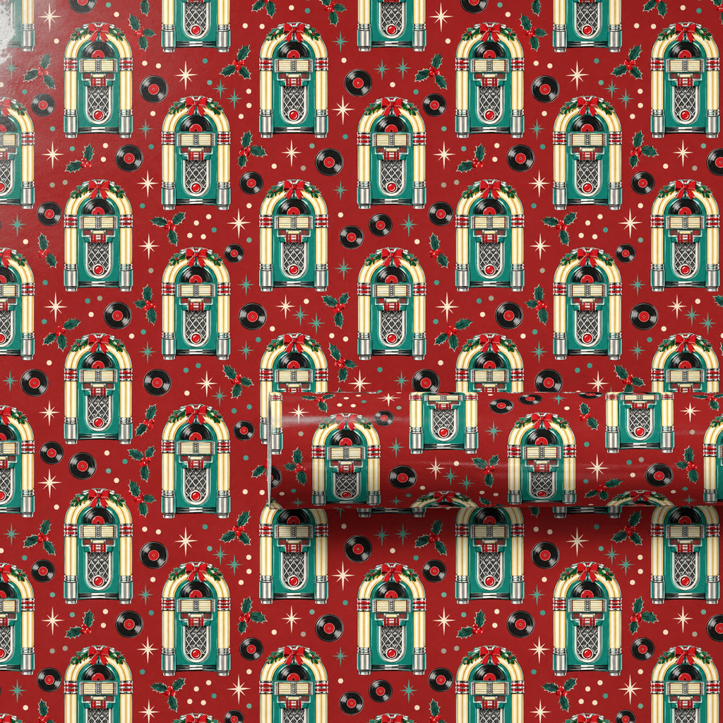 Holiday Jukebox Diner Wrapping Paper
