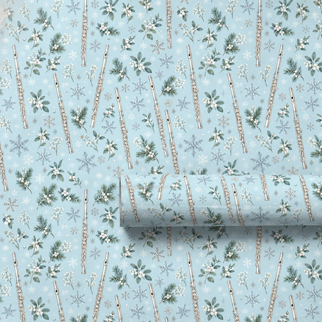 Flurries and Flutes Wrapping Paper