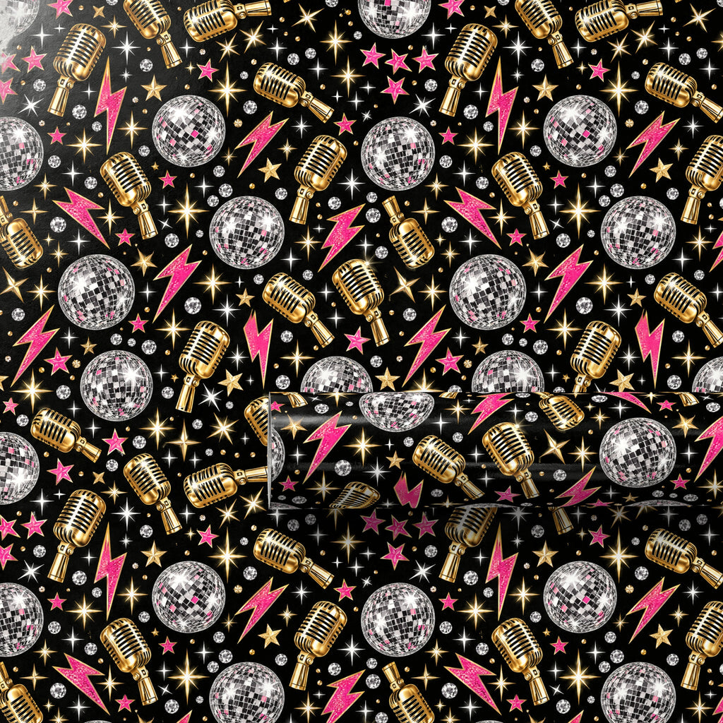 Disco Rock Star Glam Wrapping Paper