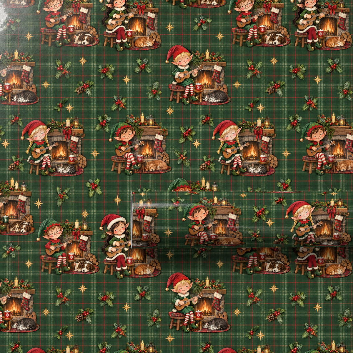 Elf Ukulele Cabin Wrapping Paper