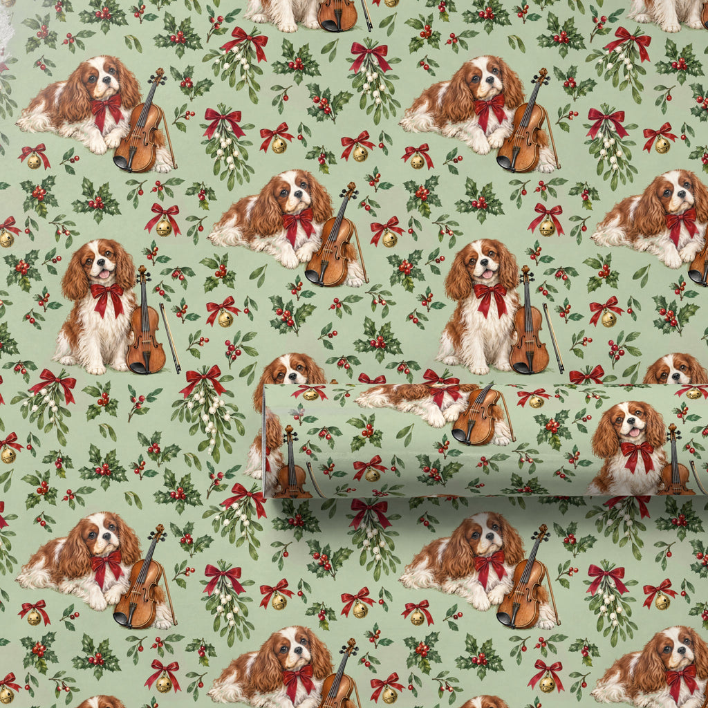 Cavalier Violin Christmas Wrapping Paper