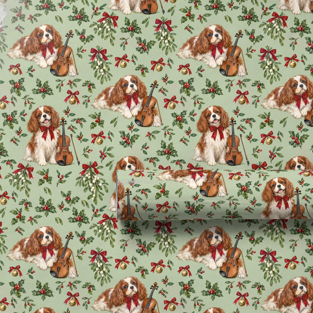 Cavalier Violin Christmas Wrapping Paper