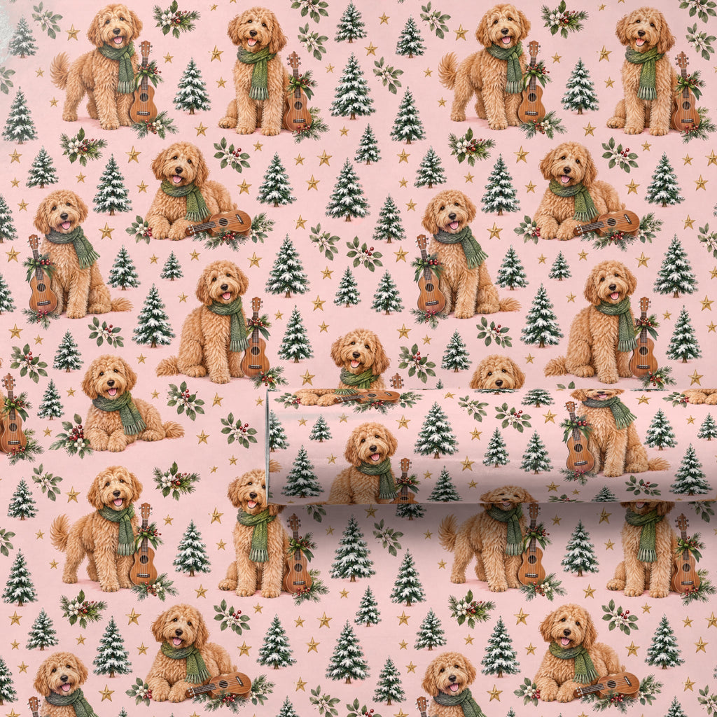 Goldendoodle Ukulele Christmas Wrapping Paper