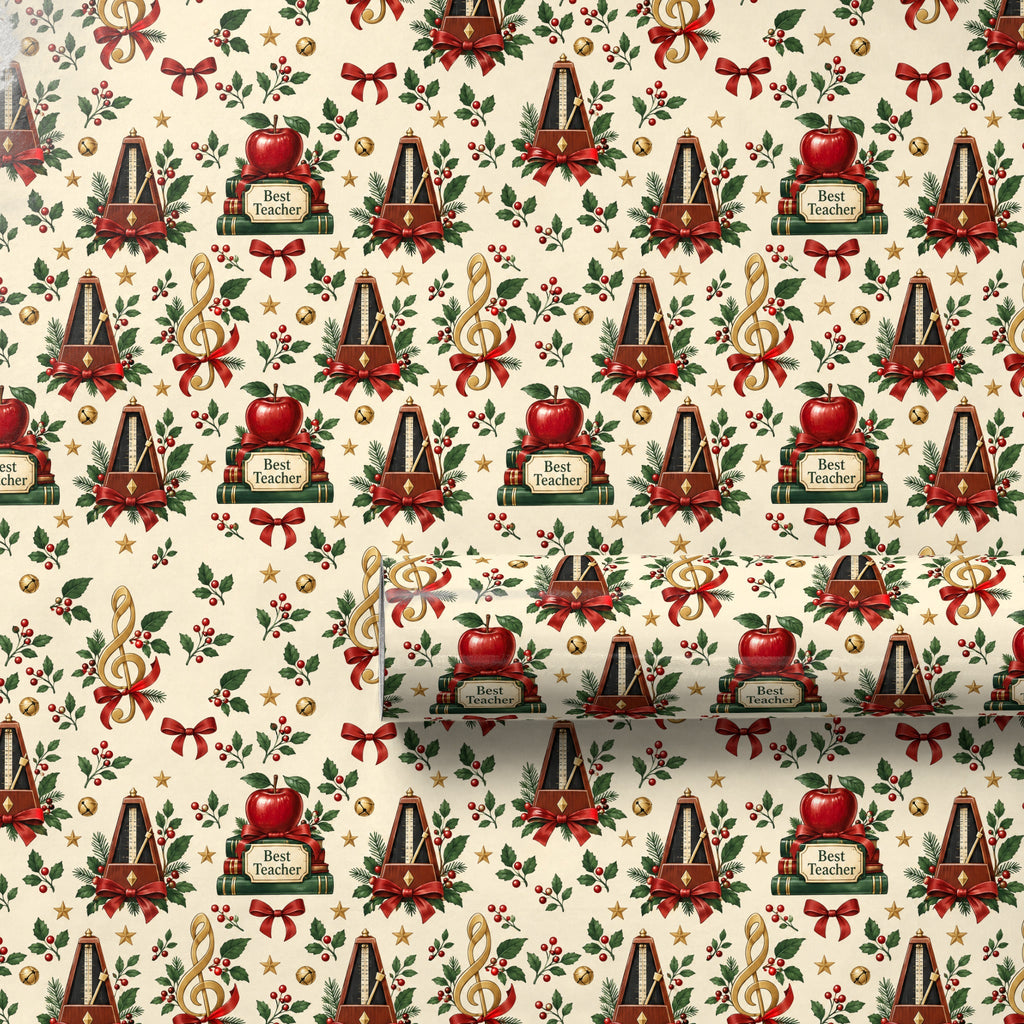Music Teacher's Holiday Desk Wrapping Paper