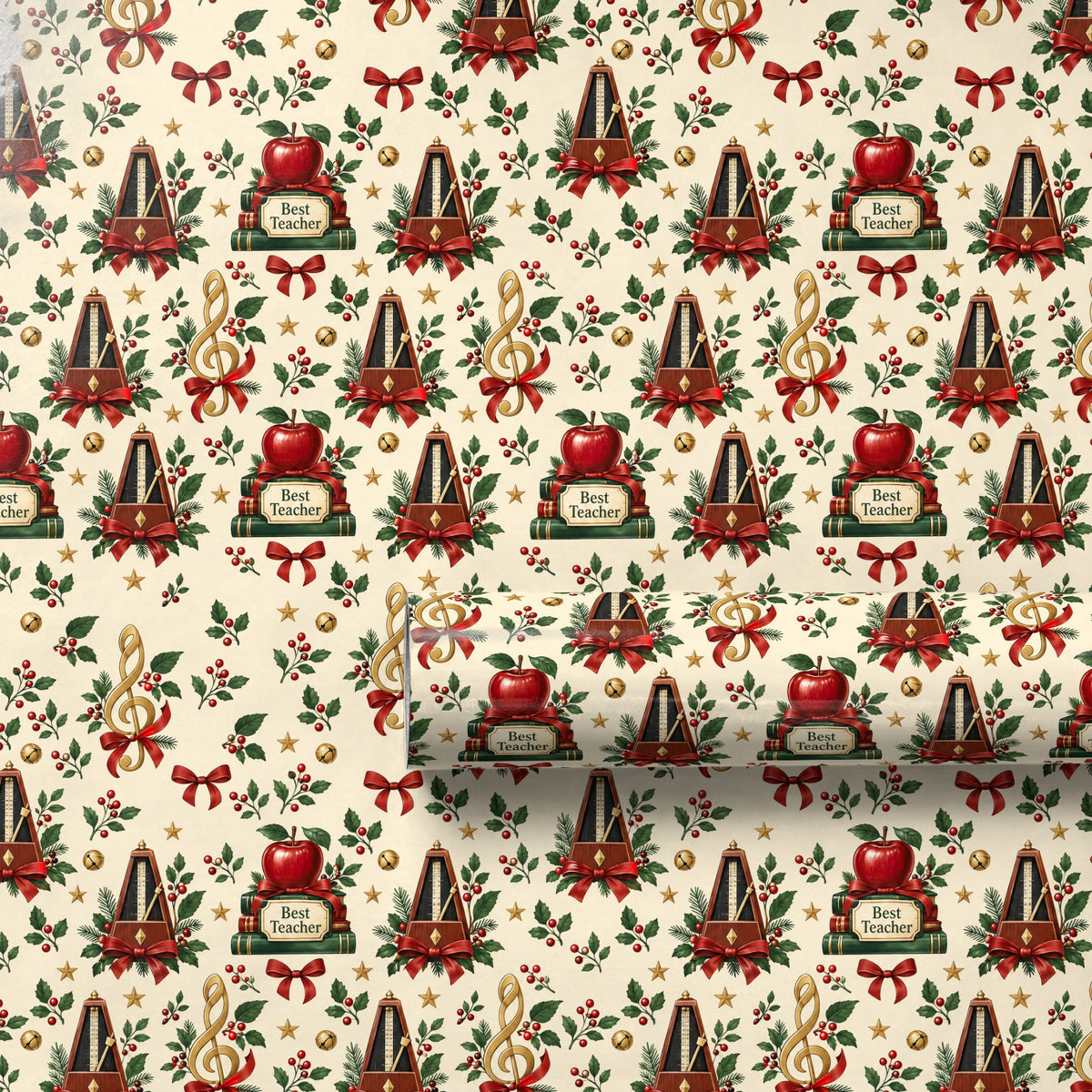 Music Teacher's Holiday Desk Wrapping Paper
