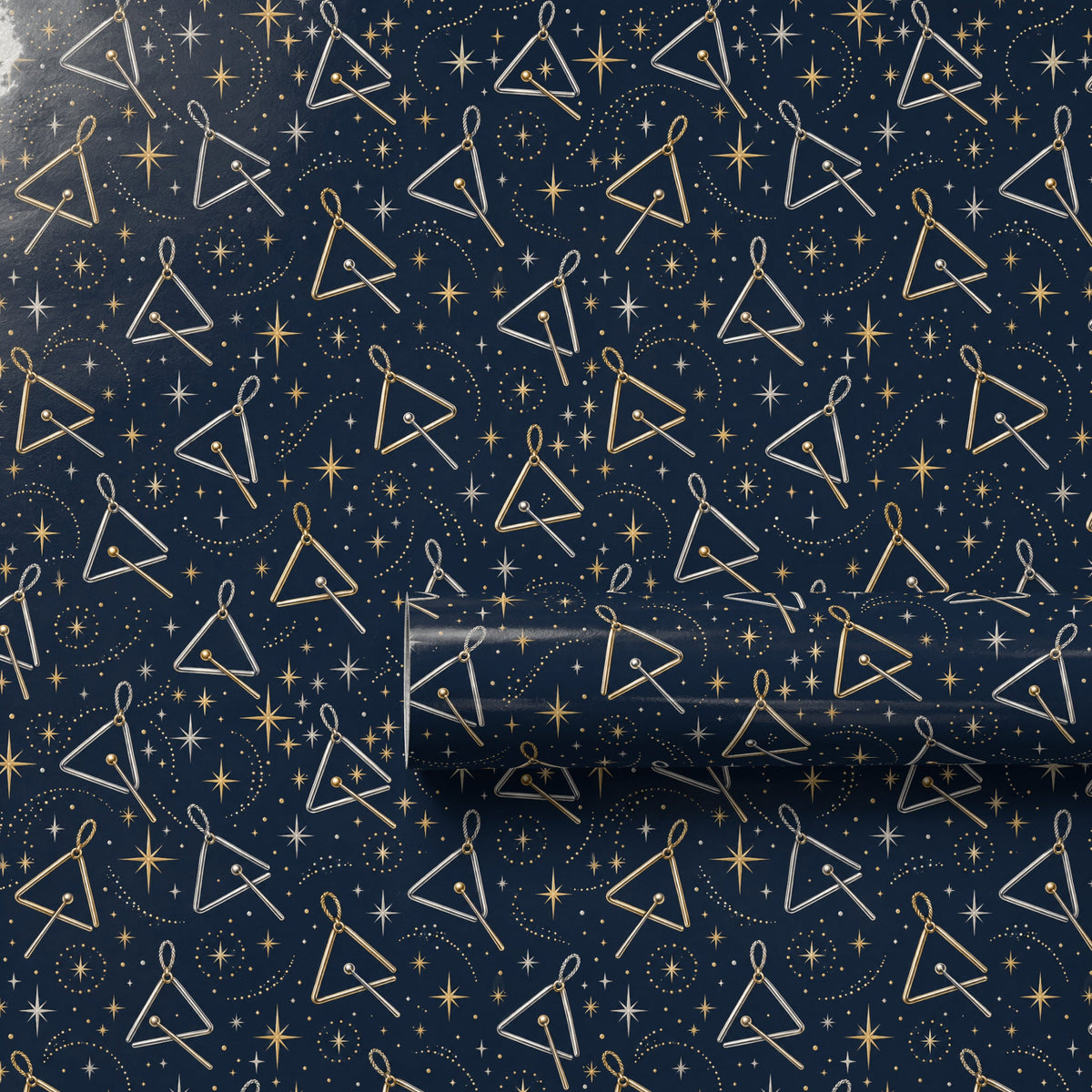 Twinkling Triangle Stars Wrapping Paper