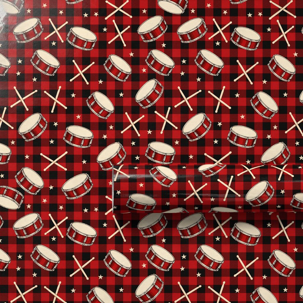 Buffalo Plaid Drumsticks Wrapping Paper