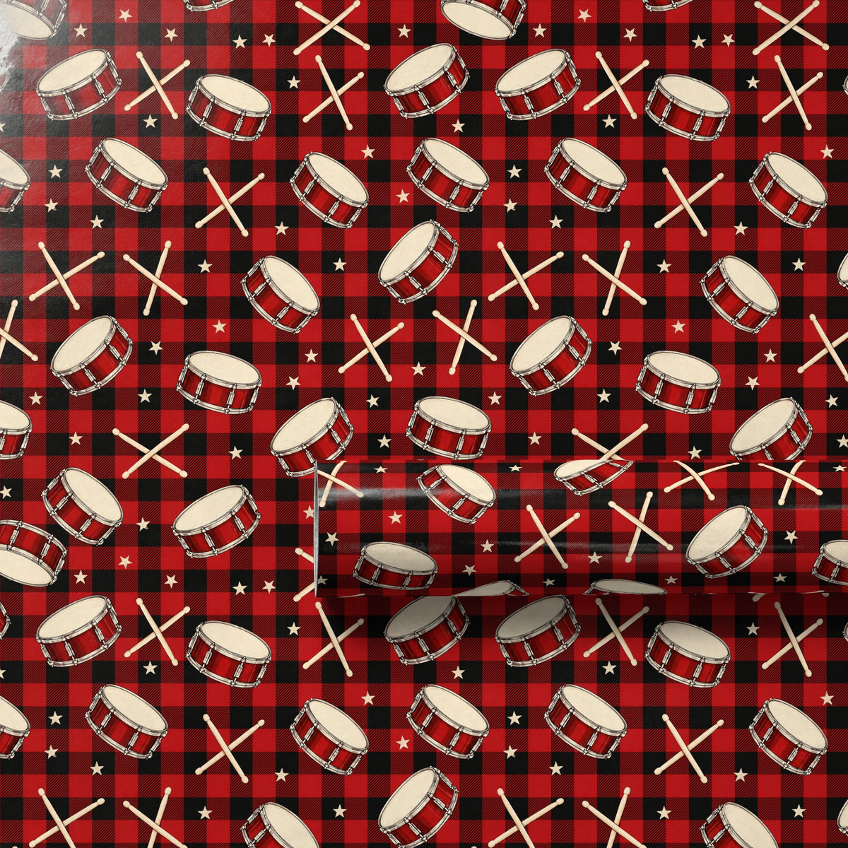 Buffalo Plaid Drumsticks Wrapping Paper