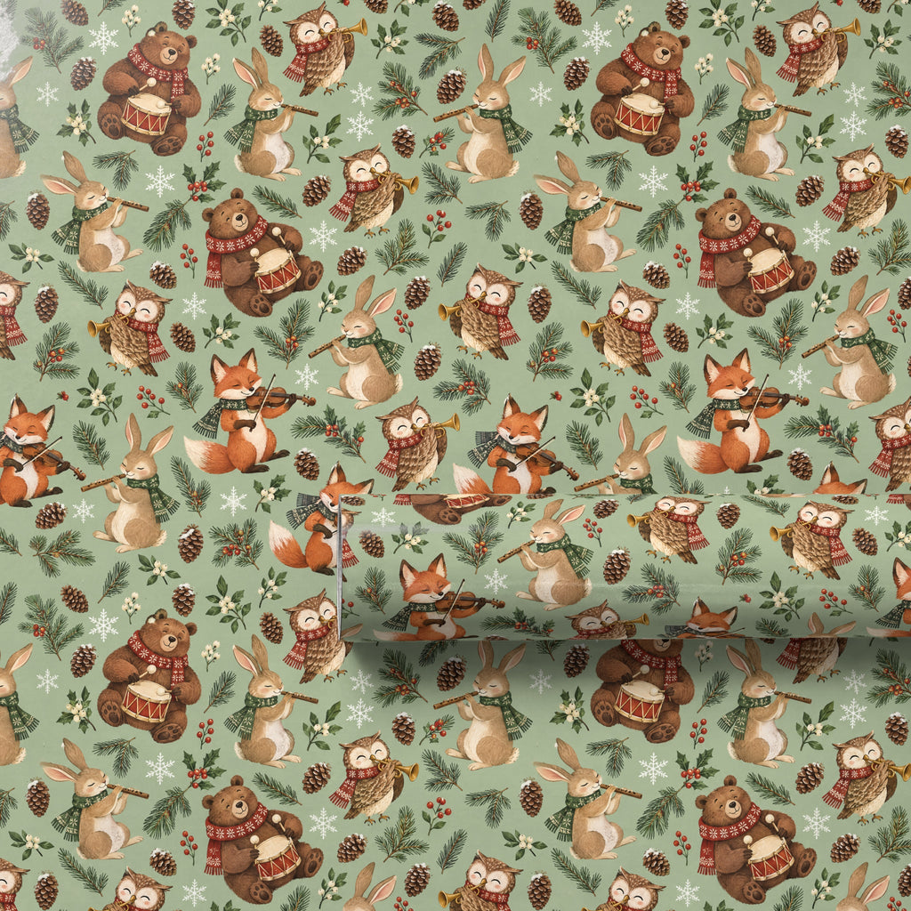 Woodland Winter Band Wrapping Paper